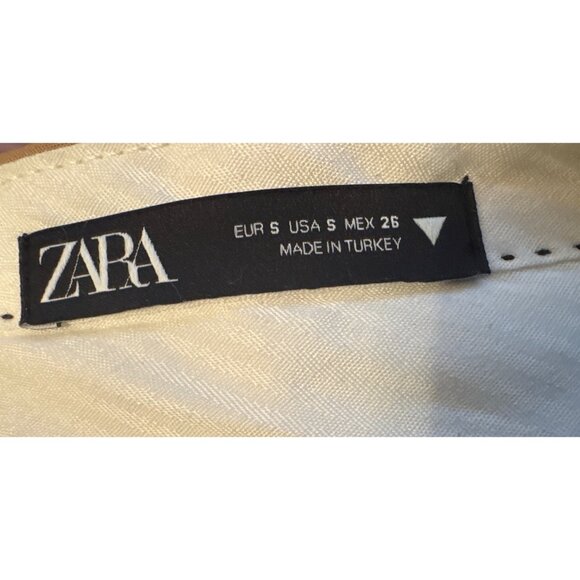 ZARA Small Beige Wide-Leg Pants - Picture 4 of 14